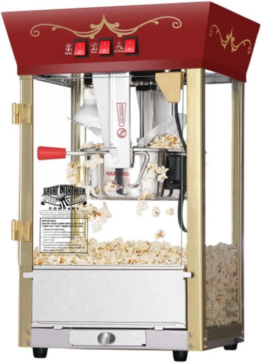 Popcorn machine with supplies for up to 30 guests