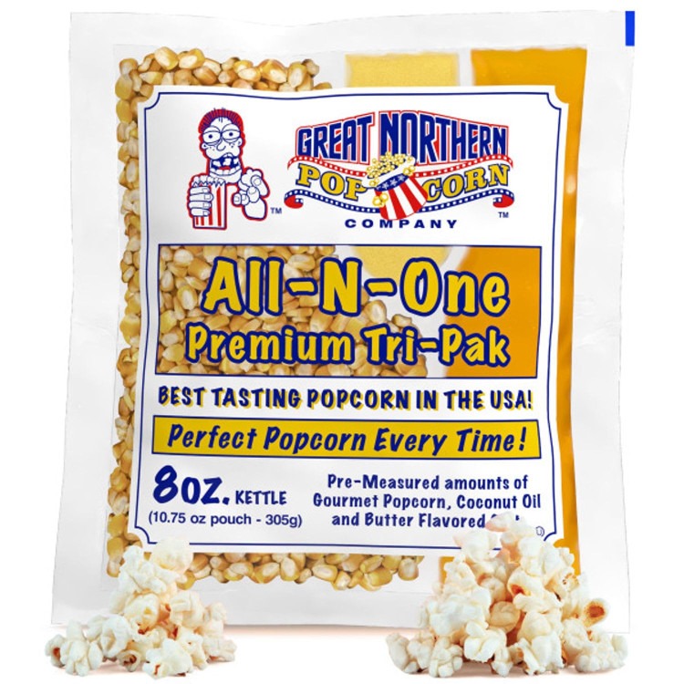 Popcorn packets for popcorn machine